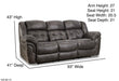 Motion Ease - Haven Double Reclining Sofa in Charcoal - 129-30-14 - GreatFurnitureDeal