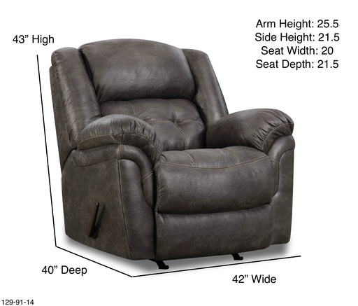 Motion Ease - Haven Rocker Recliner in Charcoal - 129-91-14 - GreatFurnitureDeal