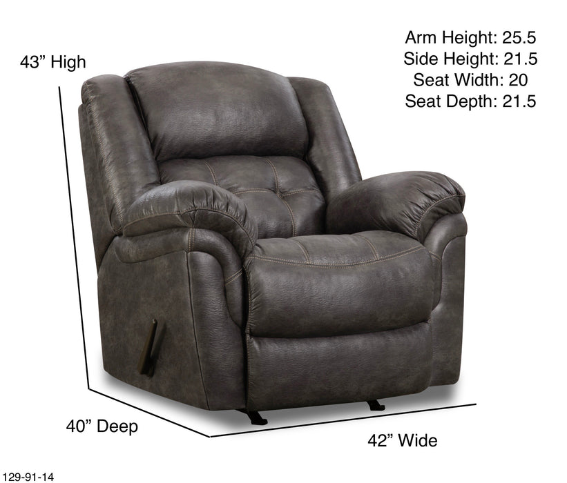 Motion Ease - Haven Rocker Recliner in Charcoal - 129-91-14 - GreatFurnitureDeal