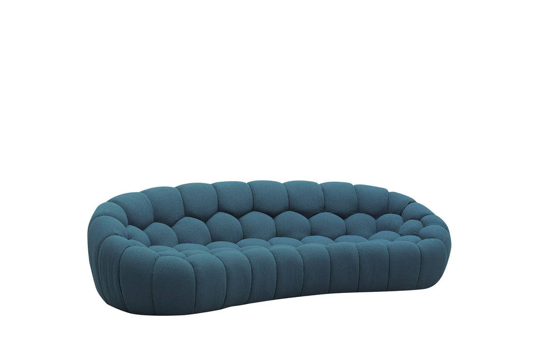 VIG Furniture - Divani Casa Yolonda - Modern Curved Dark Teal Fabric Sofa - VGEV2126C-SOFA-C-15