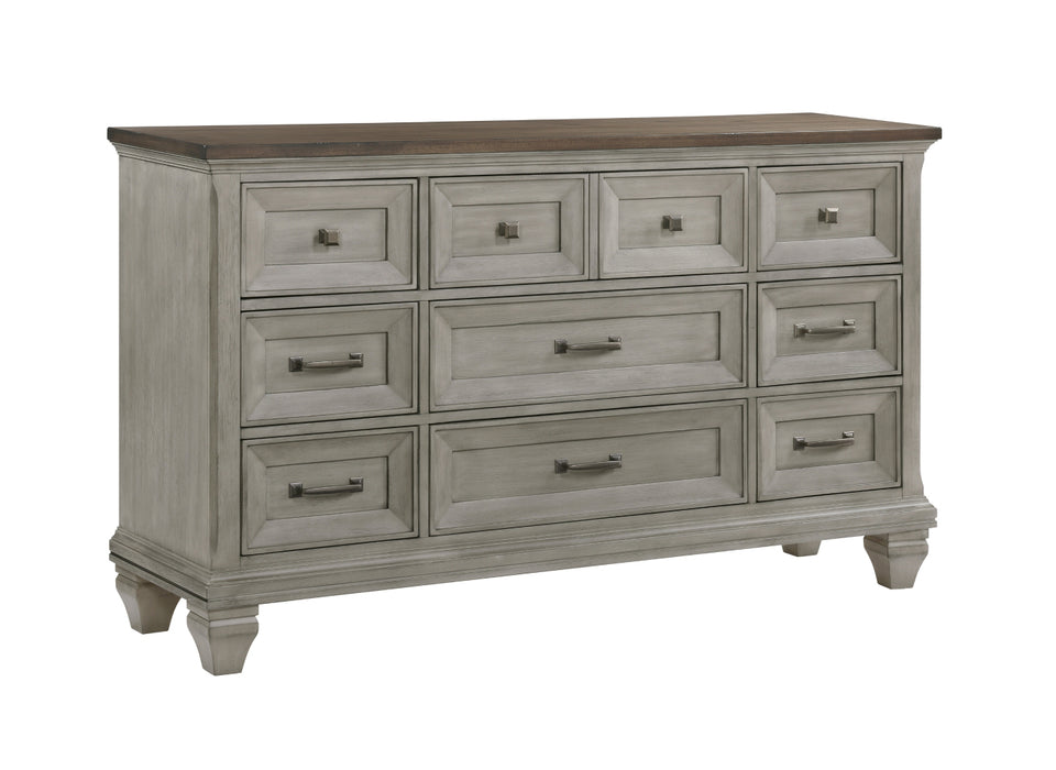 Homelegance - Renton 4 Piece Queen Bedroom Set in Antique Grey and Brown - 1305-1*4