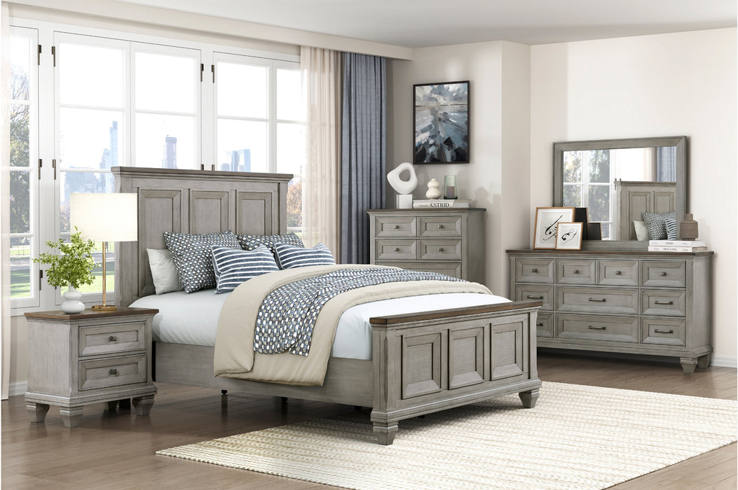 Homelegance - Renton California King Bed in Antique Gray and Brown - 1305K-1CK*