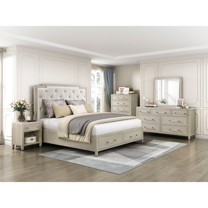 Homelegance - Genoa 6 Piece King Platform Bedroom Set with Footboard Storage - 1312K-1EK-6SET - GreatFurnitureDeal