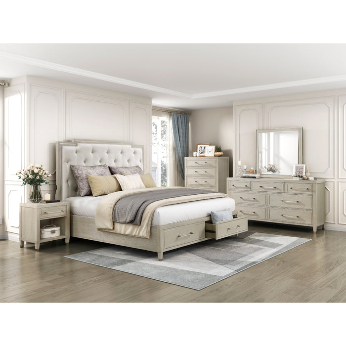 Homelegance - Genoa 6 Piece King Platform Bedroom Set with Footboard Storage - 1312K-1EK-6SET - GreatFurnitureDeal
