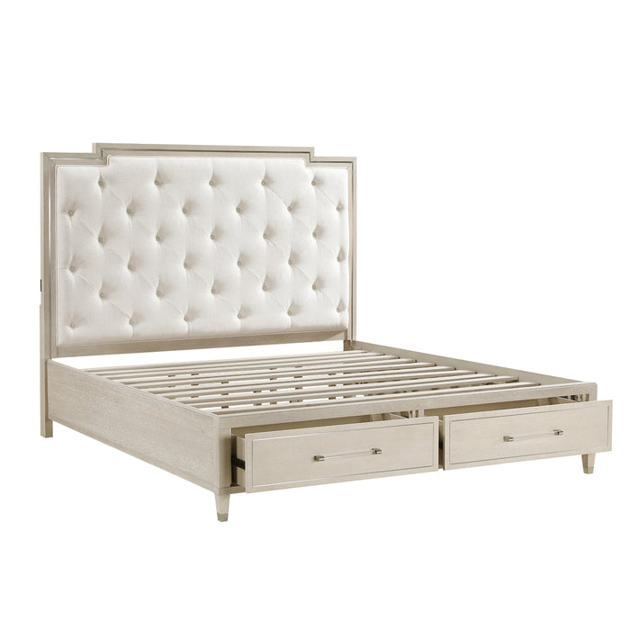 Homelegance - Genoa 6 Piece King Platform Bedroom Set with Footboard Storage - 1312K-1EK-6SET - GreatFurnitureDeal