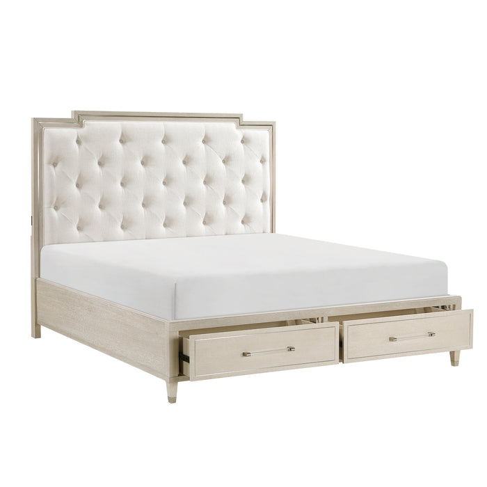 Homelegance - Genoa 6 Piece King Platform Bedroom Set with Footboard Storage - 1312K-1EK-6SET - GreatFurnitureDeal