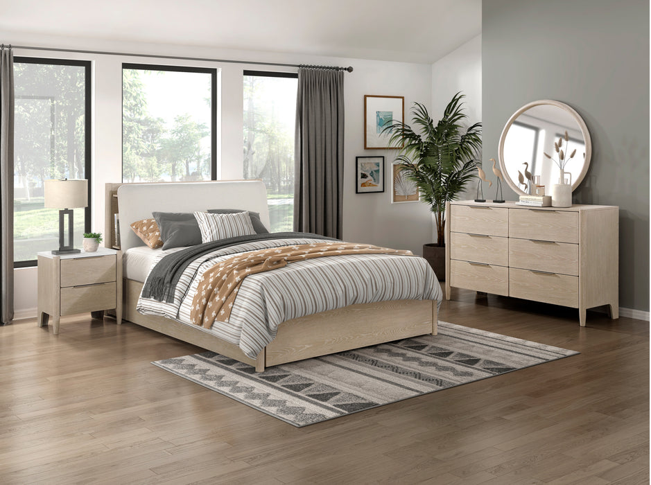 Homelegance - Matteo Queen Platform Bed with Footboard Storage in Light oak ceruse - 1313N-1 - GreatFurnitureDeal