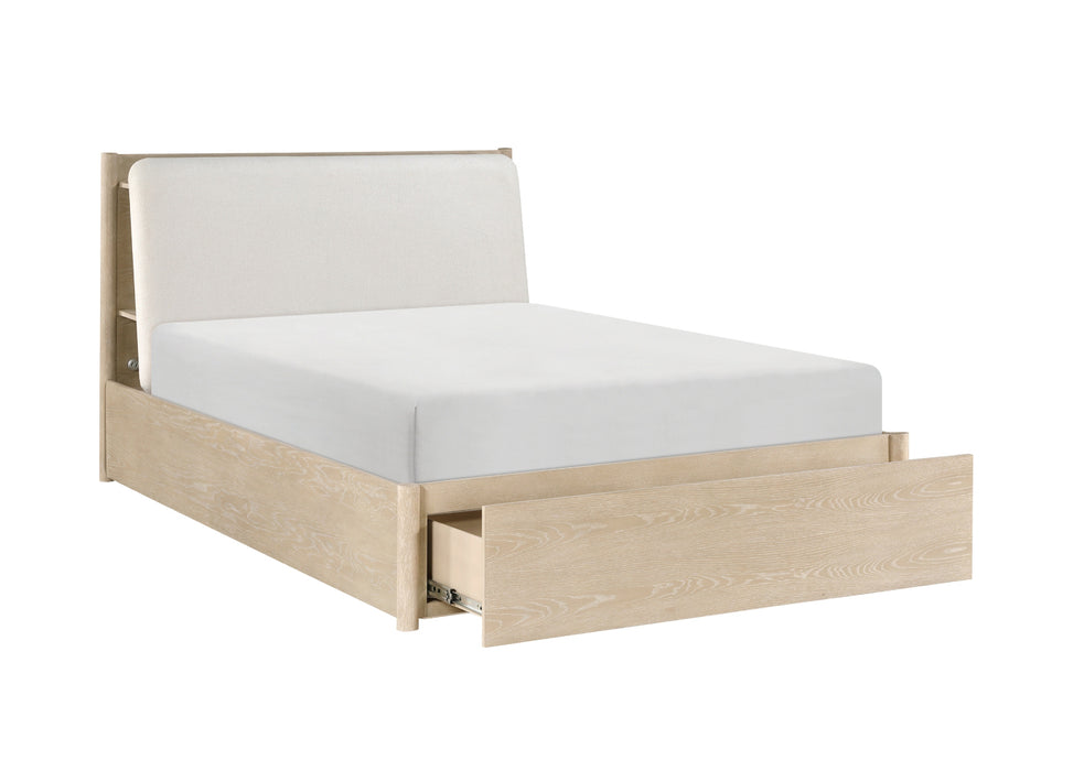 Homelegance - Matteo Queen Platform Bed with Footboard Storage in Light oak ceruse - 1313N-1 - GreatFurnitureDeal