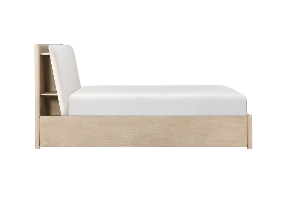 Homelegance - Matteo Queen Platform Bed with Footboard Storage in Light oak ceruse - 1313N-1 - GreatFurnitureDeal