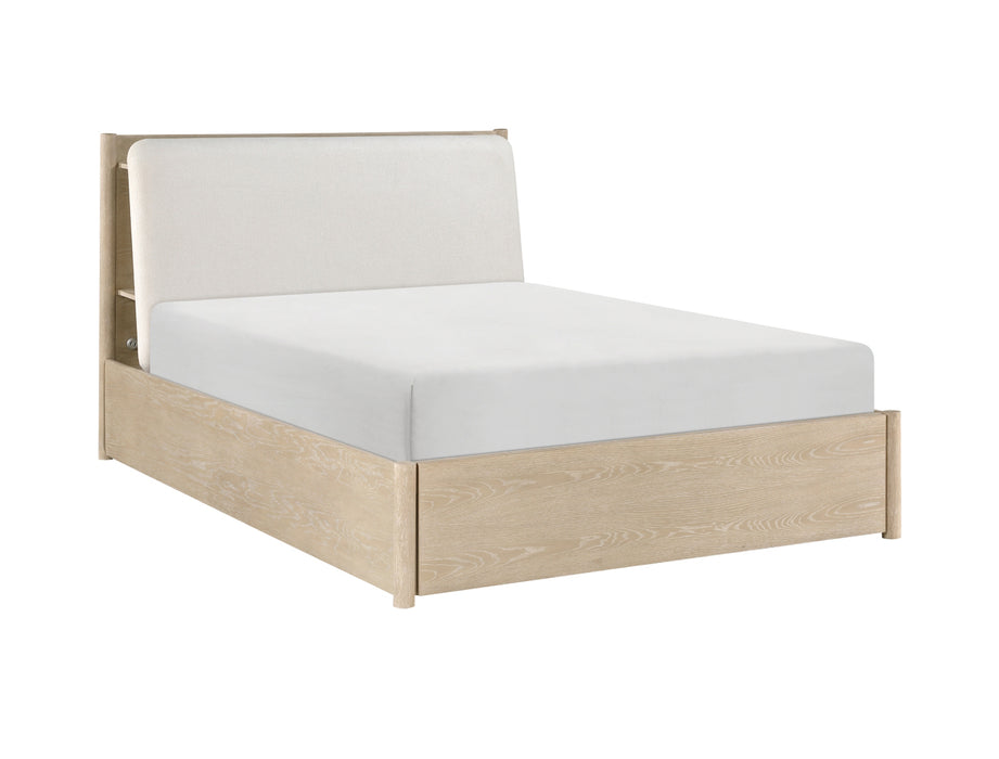Homelegance - Matteo Queen Platform Bed with Footboard Storage in Light oak ceruse - 1313N-1 - GreatFurnitureDeal