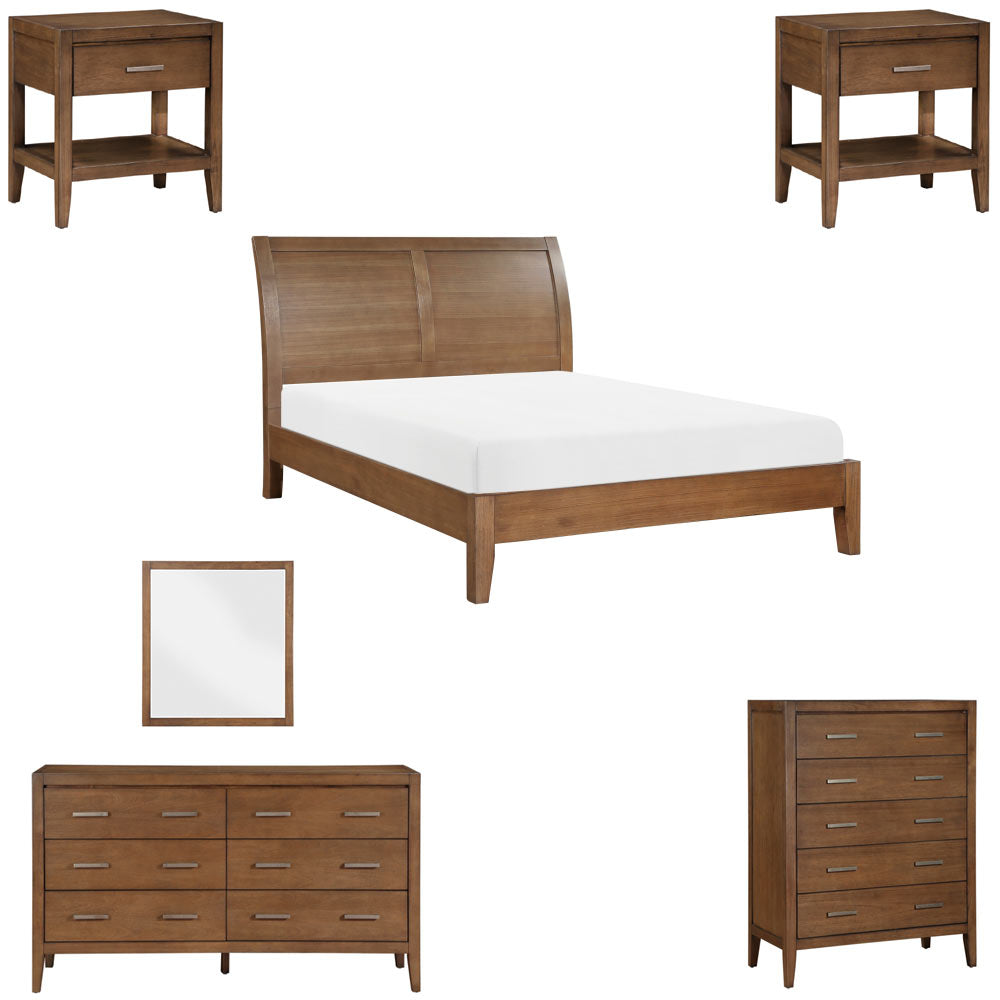 Homelegance - Evans 6 Piece King Bedroom Set in Light Brown