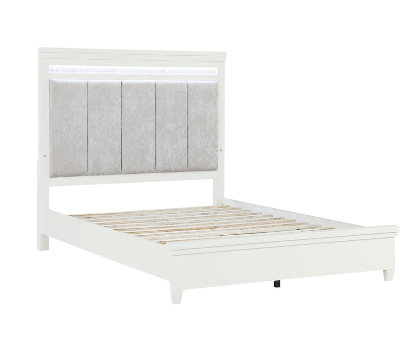 Homelegance - Kidman Queen Bed in White - 1321-1 - GreatFurnitureDeal