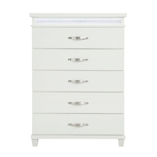 Homelegance - Kidman 5 Drawer Chest in White - 1321-9 - GreatFurnitureDeal