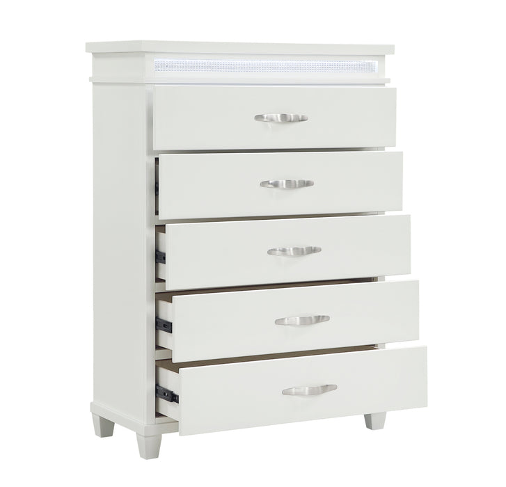 Homelegance - Kidman 5 Drawer Chest in White - 1321-9 - GreatFurnitureDeal