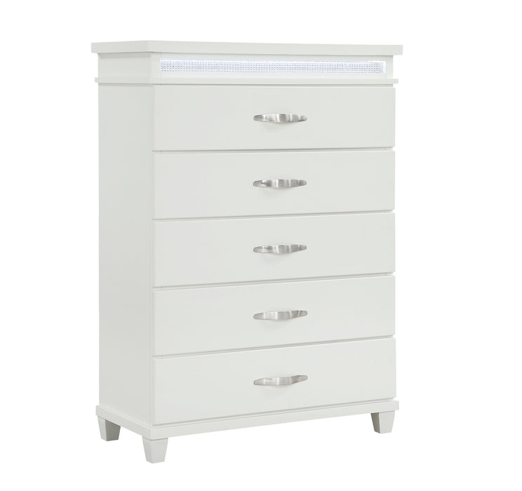 Homelegance - Kidman 5 Drawer Chest in White - 1321-9 - GreatFurnitureDeal