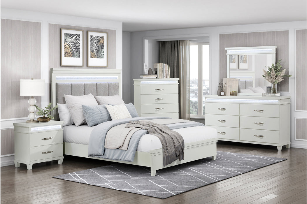 Homelegance - Kidman King Bed in White - 1321K-1EK - GreatFurnitureDeal