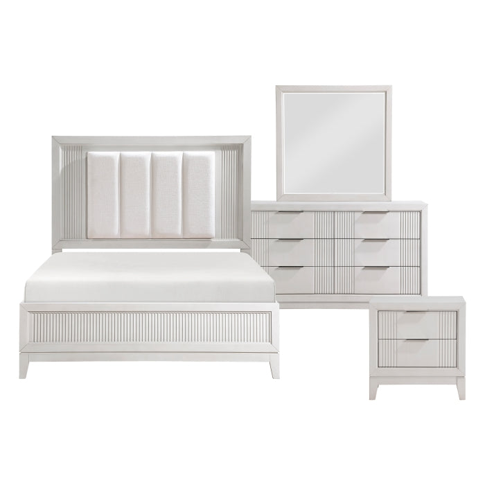 Homelegance - Florence 4 Piece Queen Bedroom Set in Antique White - 1326-1*4 - GreatFurnitureDeal