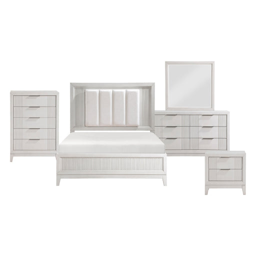 Homelegance - Florence 5 Piece Queen Bedroom Set in Antique White - 1326-1*9 - GreatFurnitureDeal