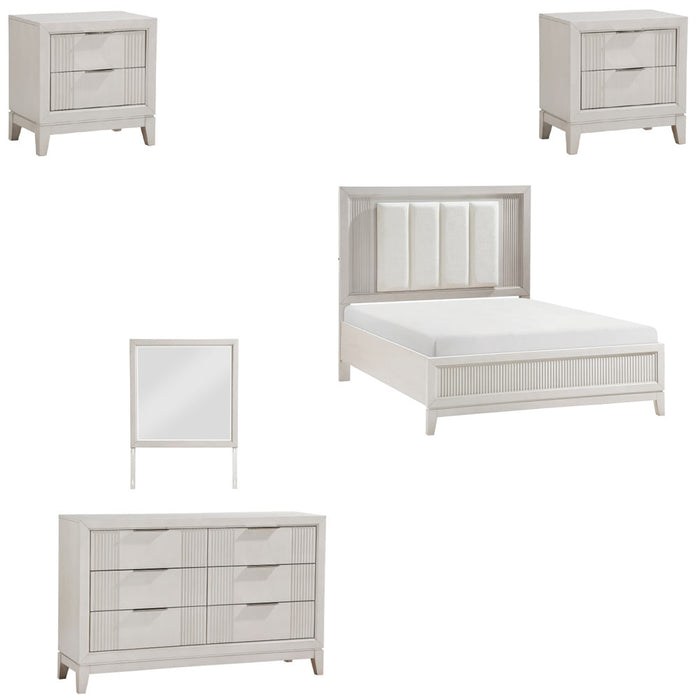 Homelegance - Florence 5 Piece California King Bedroom Set in Antique White - 1326K-1CK-5SET - GreatFurnitureDeal