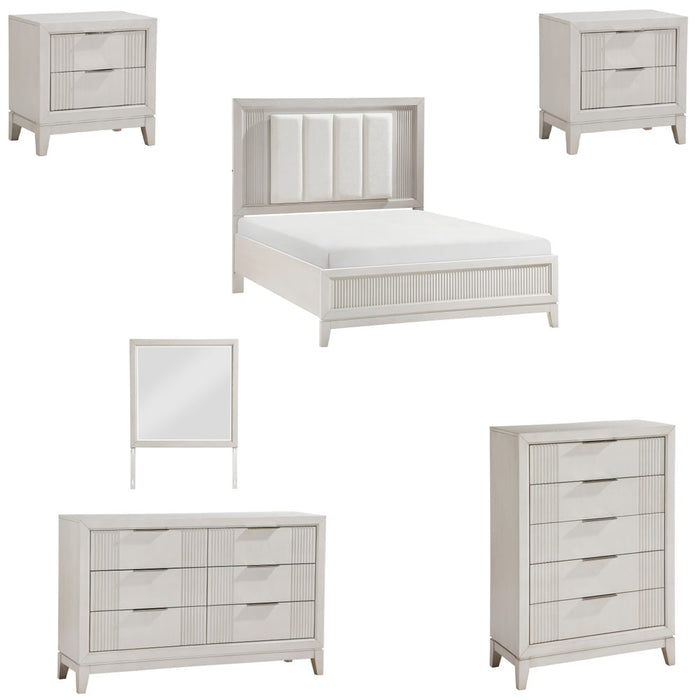 Homelegance - Florence 6 Piece California King Bedroom Set in Antique White - 1326K-1CK-6SET - GreatFurnitureDeal