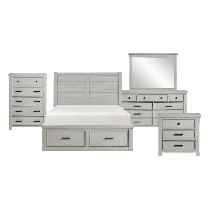 Homelegance - Willowbrook 5 Piece Queen Bedroom Set in Light Gray - 1337-1*9 - GreatFurnitureDeal
