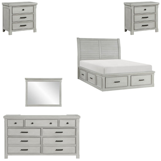 Homelegance - Willowbrook 5 Piece California King Bedroom Set in Light Gray - 1337K-1CK-5SET - GreatFurnitureDeal