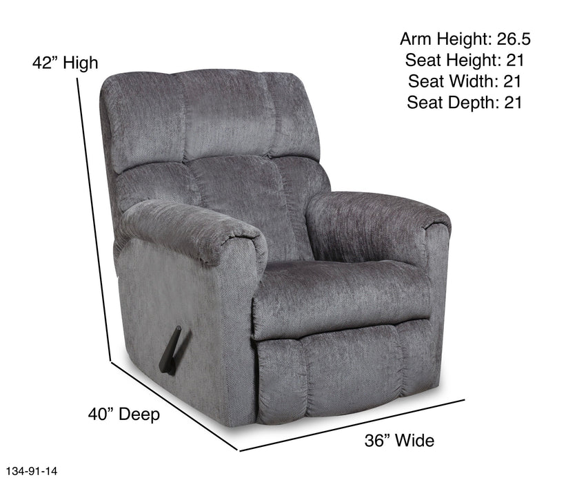 Motion Ease - Memphis Rocker Recliner in Grey - 134-91-14 - GreatFurnitureDeal