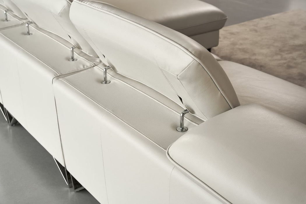 American Eagle Furniture - EK-L030 Light Gray Italian Leather Sectional - Right Sitting - EK-L030R-LG - GreatFurnitureDeal