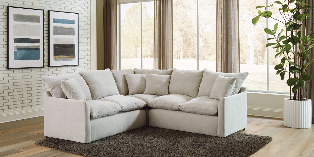 Jackson Furniture - Harper 3 Piece Sectional in Oyster - 1345-62