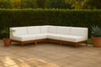 Meridian Furniture - Rio 100" Off White Water Resistant Fabric Upholstered Outdoor Patio 5 Piece Modular Sectional - 389White-Sec5B - GreatFurnitureDeal
