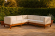 Meridian Furniture - Rio 96.5" Off White Water Resistant Fabric Upholstered Outdoor Patio 5 Piece Modular Sectional - 389White-Sec5C - GreatFurnitureDeal