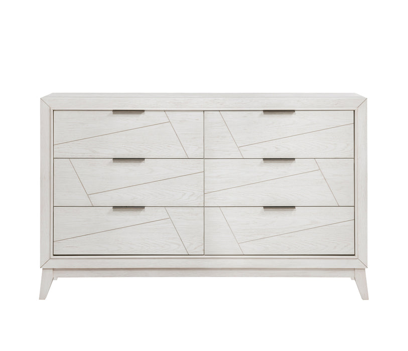 Homelegance - Asteria 6 Drawer Dresser and Mirror Set in Antique White - 1355-5-6 - GreatFurnitureDeal