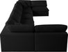Meridian Furniture - Serene 197" Linen Textured Fabric Upholstered Deluxe Comfort 7 Piece Modular Sectional - 601Black-Sec7B - GreatFurnitureDeal
