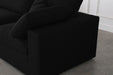 Meridian Furniture - Serene 197" Linen Textured Fabric Upholstered Deluxe Comfort 7 Piece Modular Sectional - 601Black-Sec7B - GreatFurnitureDeal