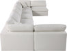 Meridian Furniture - Serene 197" Linen Textured Fabric Upholstered Deluxe Comfort 7 Piece Modular Sectional - 601Cream-Sec7B - GreatFurnitureDeal
