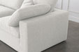 Meridian Furniture - Serene 197" Linen Textured Fabric Upholstered Deluxe Comfort 7 Piece Modular Sectional - 601Cream-Sec7B - GreatFurnitureDeal