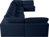 Meridian Furniture - Serene 197" Linen Textured Fabric Upholstered Deluxe Comfort 7 Piece Modular Sectional - 601Navy-Sec7B - GreatFurnitureDeal