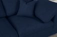 Meridian Furniture - Serene 197" Linen Textured Fabric Upholstered Deluxe Comfort 7 Piece Modular Sectional - 601Navy-Sec7B - GreatFurnitureDeal