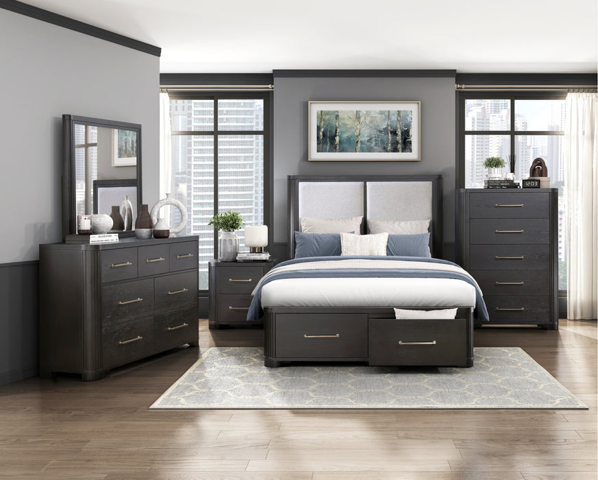 Homelegance - Gilbert 3 Piece King Platform Bedroom Set with Footboard Storage in Charcoal - 1381K-1EK-3SET - GreatFurnitureDeal