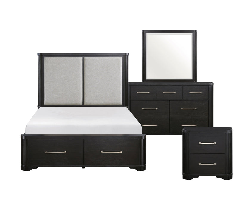 Homelegance - Gilbert 3 Piece King Platform Bedroom Set with Footboard Storage in Charcoal - 1381K-1EK-3SET - GreatFurnitureDeal