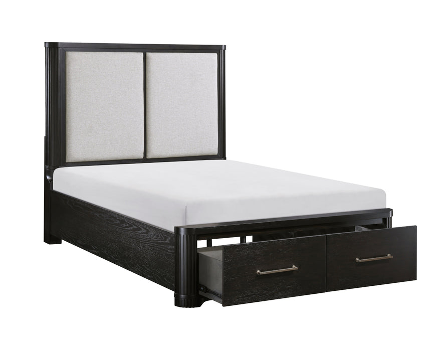 Homelegance - Gilbert King Platform Bed with Footboard Storage in Charcoal - 1381K-1EK - GreatFurnitureDeal