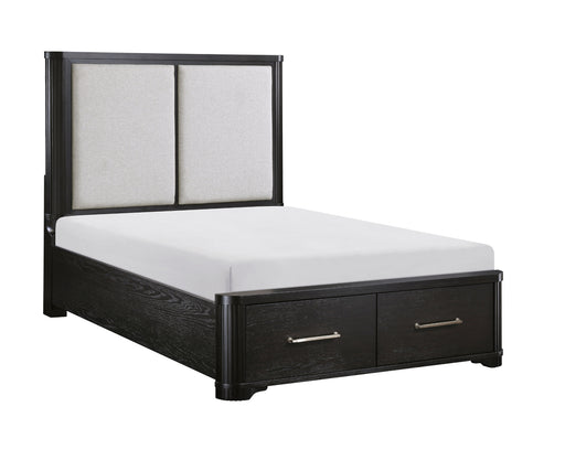 Homelegance - Gilbert Queen Platform Bed with Footboard Storage in Charcoal - 1381-1 - GreatFurnitureDeal