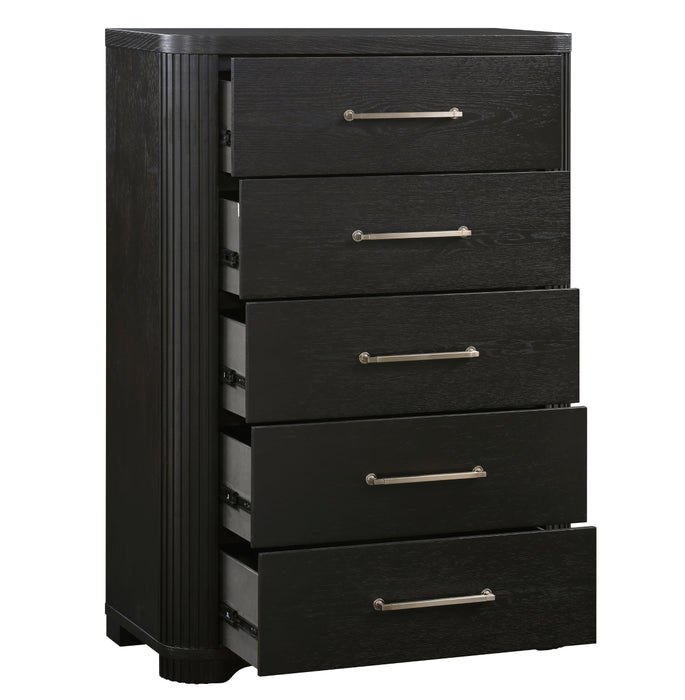 Homelegance - Gilbert 6 Piece Queen Platform Bedroom Set with Footboard Storage in Charcoal - 1381-1-6SET