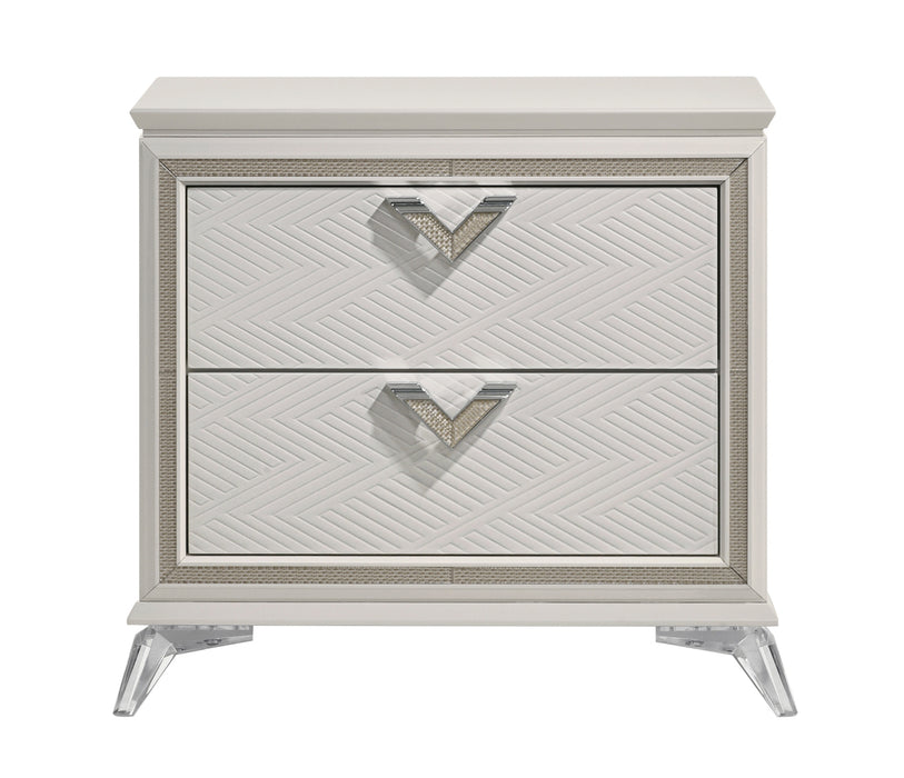 Homelegance - Audra 3 Piece King Upholstered Bedroom Set with LED in White and Gold - 1383K-1EK-3SET - GreatFurnitureDeal