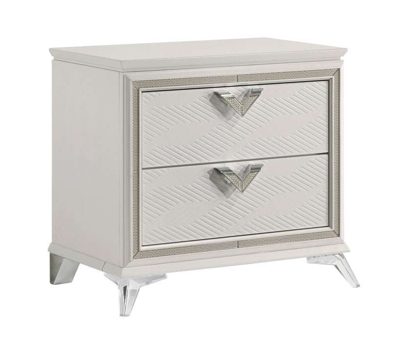 Homelegance - Audra 3 Piece King Upholstered Bedroom Set with LED in White and Gold - 1383K-1EK-3SET - GreatFurnitureDeal