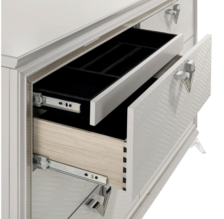 Homelegance - Audra 6 Drawer Dresser in White and Gold - 1383-5 - GreatFurnitureDeal