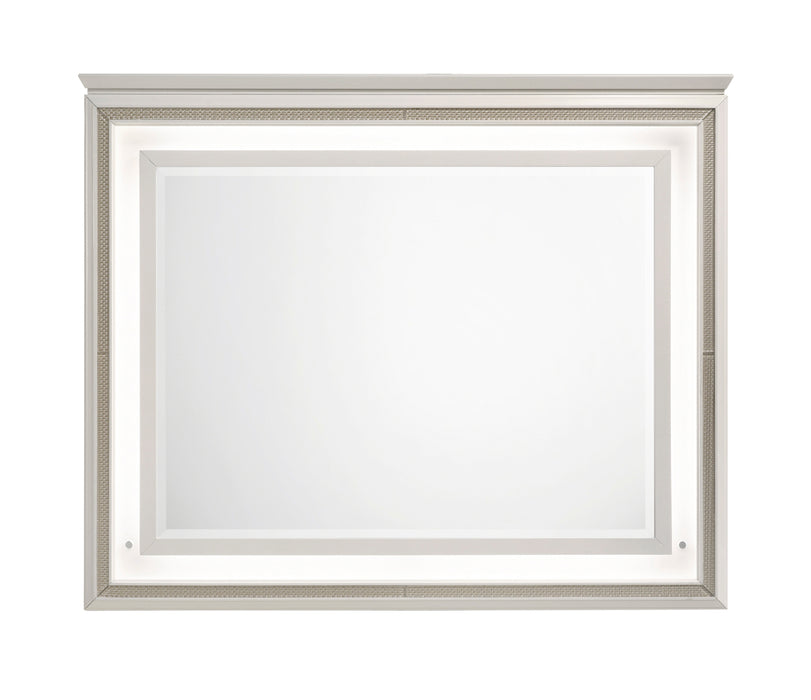 Homelegance - Audra 6 Drawer Dresser and Mirror Set in White and Gold - 1383-5-6 - GreatFurnitureDeal