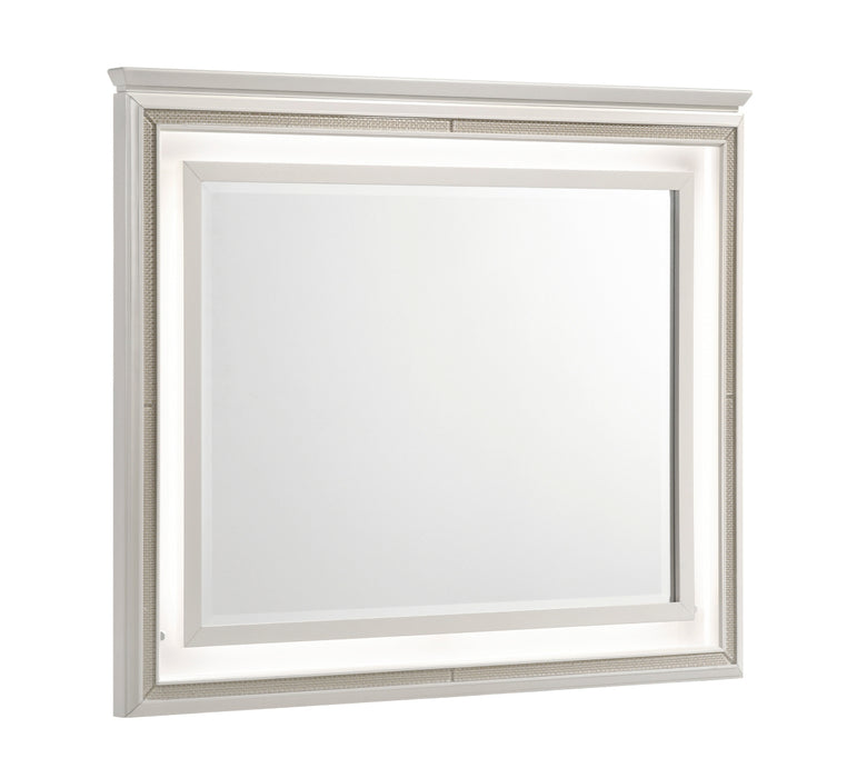 Homelegance - Audra 6 Drawer Dresser and Mirror Set in White and Gold - 1383-5-6 - GreatFurnitureDeal