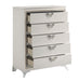 Homelegance - Audra 5 Drawer Chest in White and Gold - 1383-9 - GreatFurnitureDeal