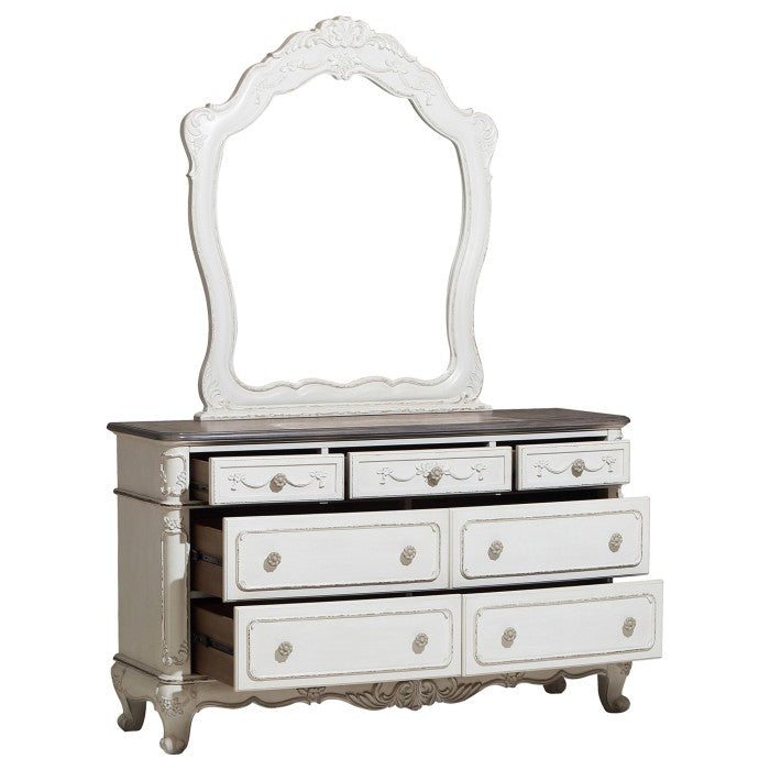 Homelegance - Cinderella Dresser with Mirror - 1386NW-5-6 - GreatFurnitureDeal